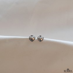 "Ti amo" stud earrings in silver