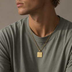 "Trend" necklace in 18K gold-plated stainless steel with engraving