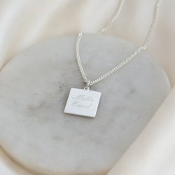 "Trend" s�lv halsk�de inklusiv gravering med 2 mm. panzer k�de