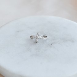  "Trudy" Silver earcuff with cross and stone