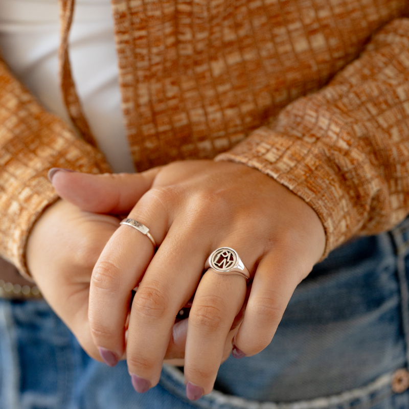 �Close To You� handmade silver ring with your initials