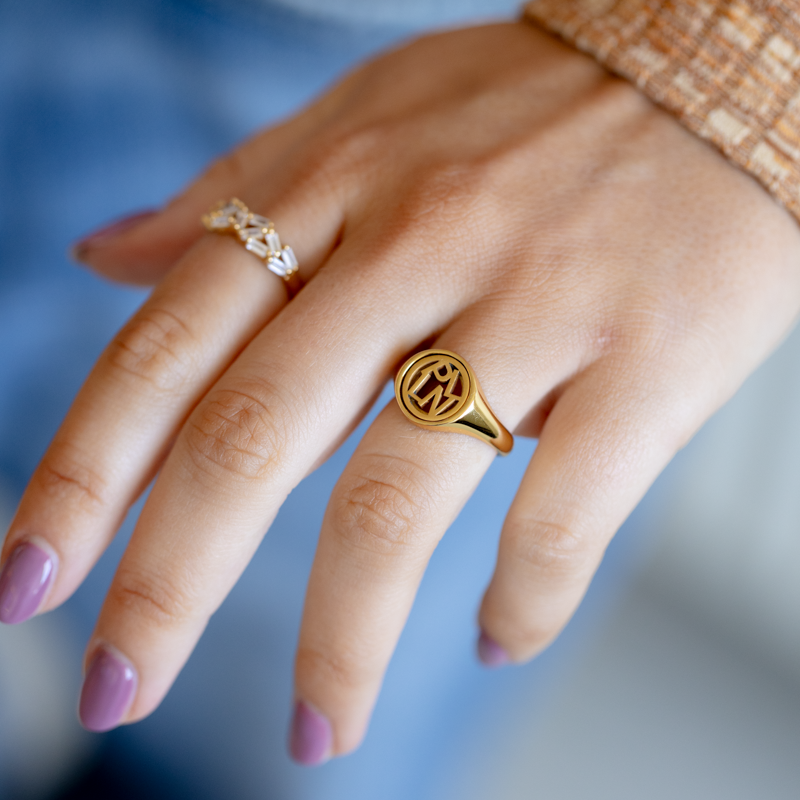 �Close To You� handmade gold-plated ring with your initials