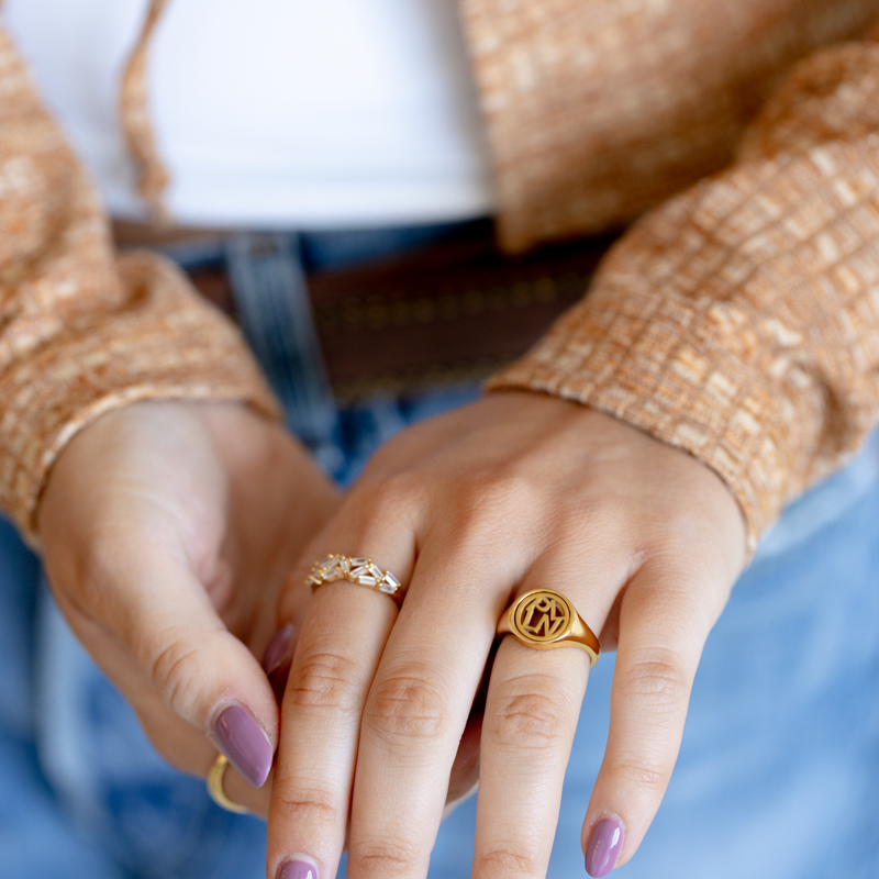 �Close To You� handmade gold-plated ring with your initials
