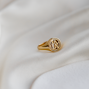 �Close To You� handmade gold-plated ring with your initials