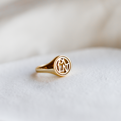 �Close To You� handmade gold-plated ring with your initials