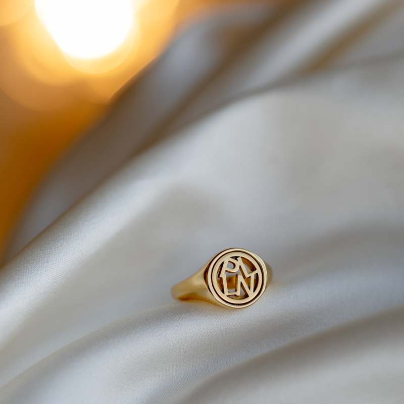 �Close To You� handmade gold-plated ring with your initials