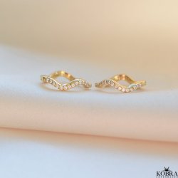 "Lake" Hoops i 18k forgyldt slv med blgende design