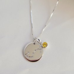 "Zodiac" Stjernetegn halskjede / zodiac med stein i sterling s�lv