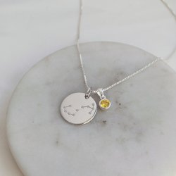 "Zodiac" Stjernetegn halskjede / zodiac med stein i sterling s�lv