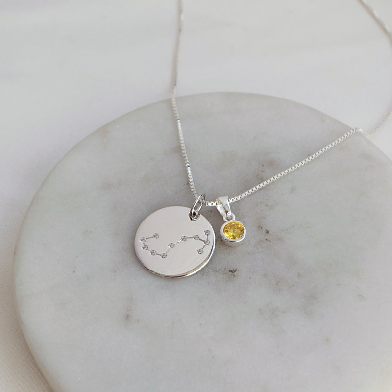 "Zodiac" Stjernetegn halskjede / zodiac med stein i sterling s�lv