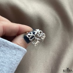 "Soho" ring with your year in silver
