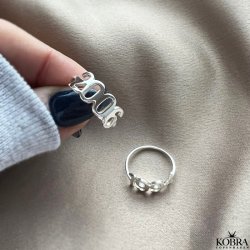 "Soho" ring with your year in silver