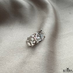 "Soho" ring with your year in silver