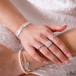 "Soho" ring with your year in silver