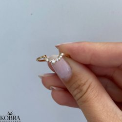 "Alexis" gilded ring with white stones