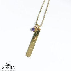 "Alliance" 18 carat gold plated pendant including engraving and gem