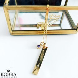 "Alliance" 18 carat gold plated pendant including engraving and gem