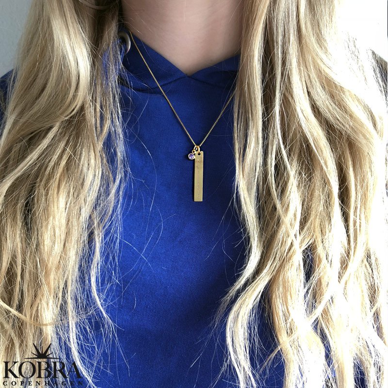 "Alliance" 18 carat gold plated pendant including engraving and gem