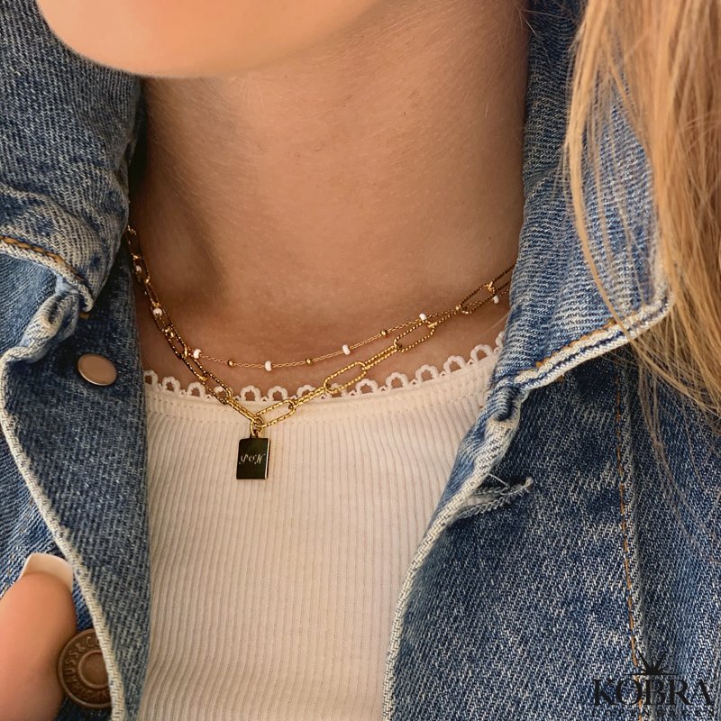 "Alba" ball necklace with colored enamel balls in gilt