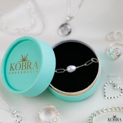 "Albie" Chunky armbnd i sterling slv med ferskvandsperle