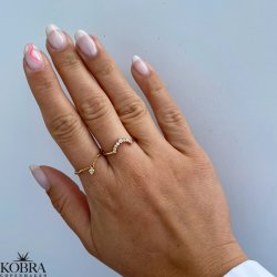 "Alexis" gilded ring with white stones