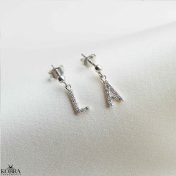 "Alias" silver earrings with your letters