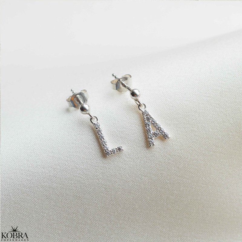 "Alias" silver earrings with your letters
