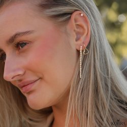 "Helena" sm guld hoops med hjerter