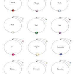 "Elegance" birthstone bracelet in silver // find your personal stone
