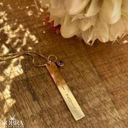 "Alliance" 18 carat gold plated pendant including engraving and gem