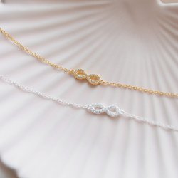 "Always" 18k guldpl�terat o�ndlighetsarmband med stenar