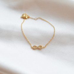 "Always" 18k guldpl�terat o�ndlighetsarmband med stenar