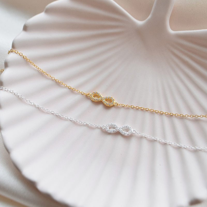 "Always" infinity bracelet in sterling silver