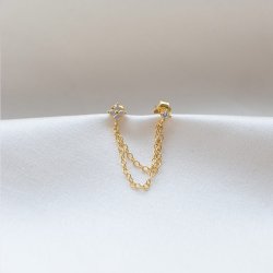 "Amelia" Flower Chain �rering, Gold Plated Silver