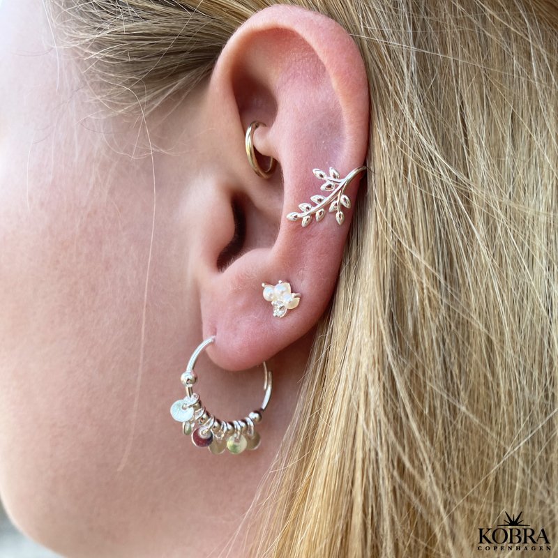 "Hikkori" blad formet earcuff i sterling slv