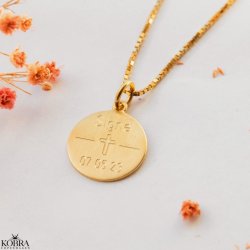 Konfirmationssmykke - 18 karat forgyldt halskęde med indgravering