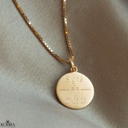 Konfirmationssmykke - 18 karat forgyldt halskęde med indgravering