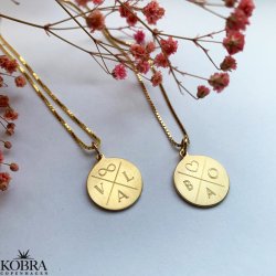 ID tag in 18 carat gold plated with "cross" and your personal engraving