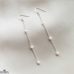 "Anemone" silver earring with pearls