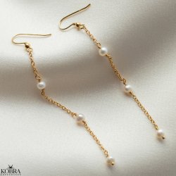 "Anemone" gold earring with pearls