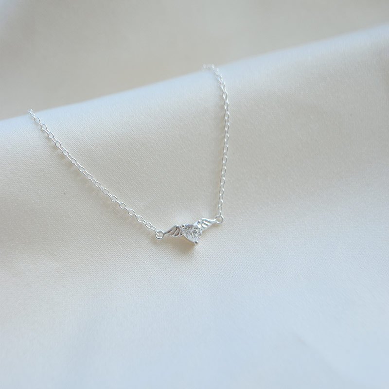 "Angel Heart" bracelet in sterling silver with heart zirconia