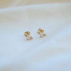"Angel Heart" stud earrings in 18k gold plated