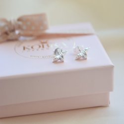 "Angel Heart" �restikker i sterling s�lv med hjerte zirkonia