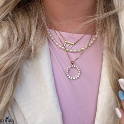 "Angelnumber" gold necklace with personal angel numbers