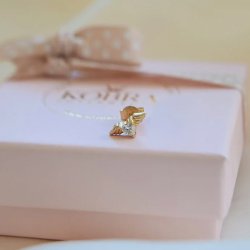 "Angel Heart" 1 stk �restik i 18k forgyldt