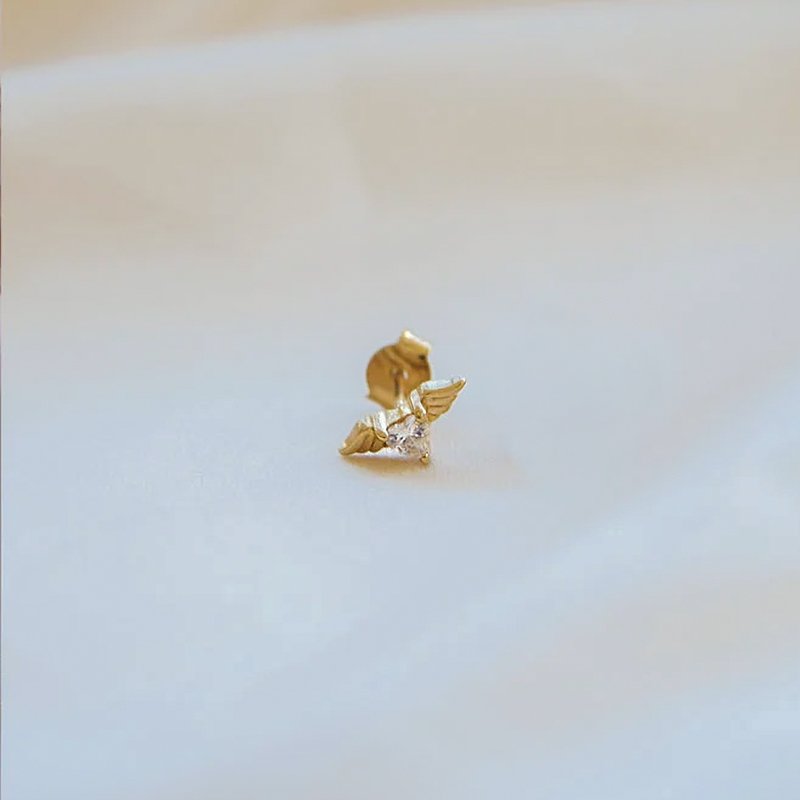 "Angel Heart" 1 stk �restik i 18k forgyldt