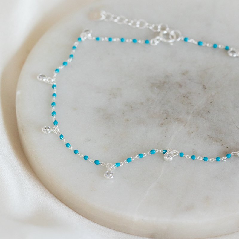 "Blue" ankle chain