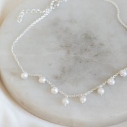 "Pearlina" ankelkjede med fine sm� perler