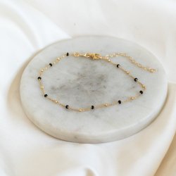  "Alba" gold ankle chain with enameled balls-optional color!