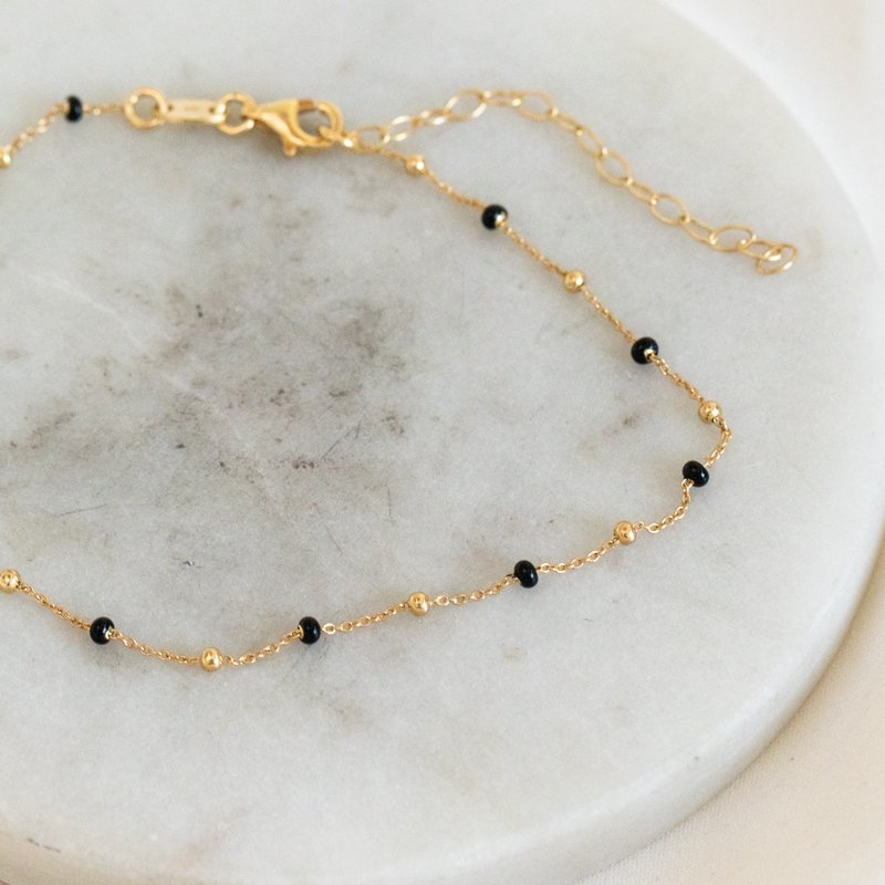  "Alba" gold ankle chain with enameled balls-optional color!